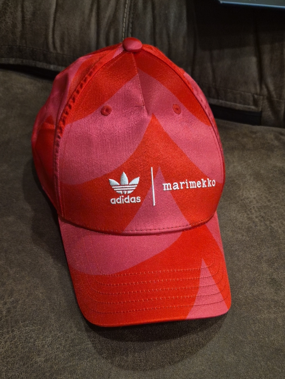 adidas Red and Pink Marimekko Pattern Baseball Cap